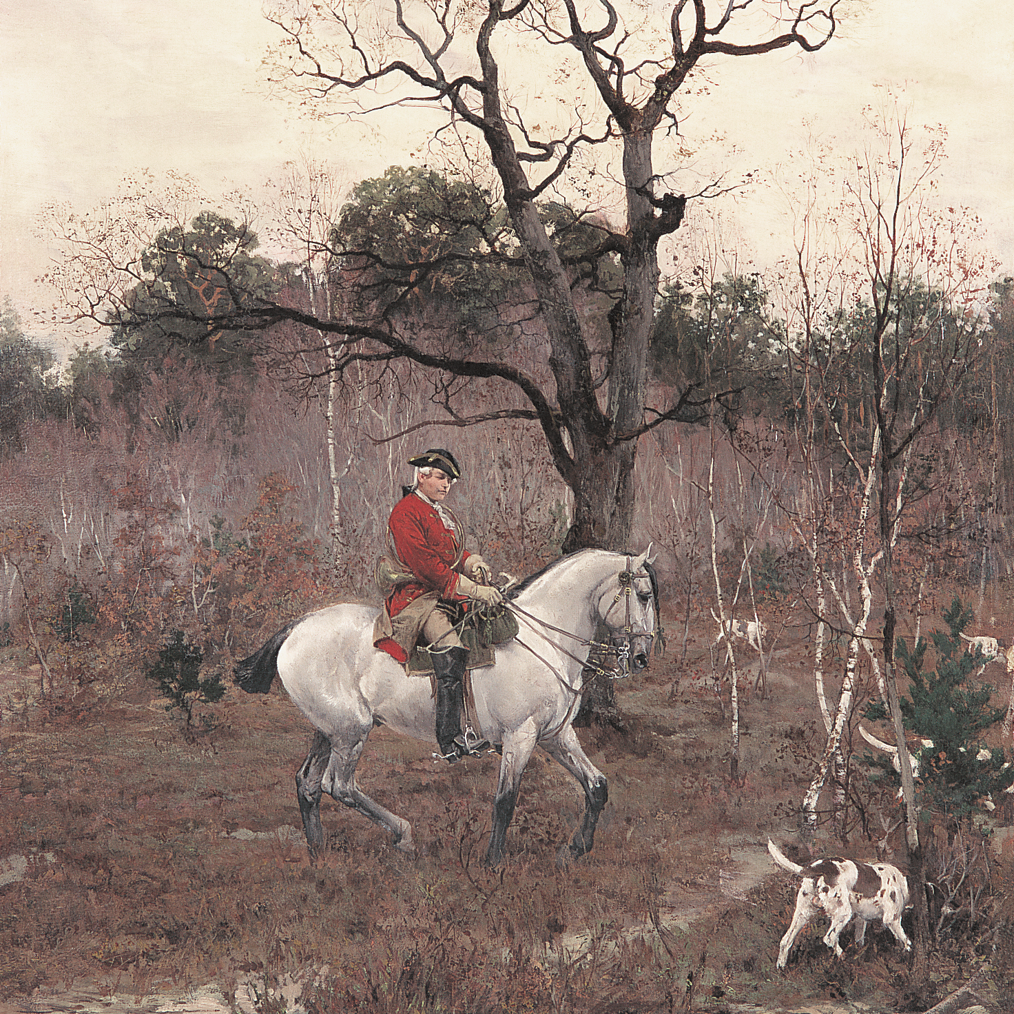 miniatura-Na polowaniu, 1878, olej, płótno, 50,5 x 43 cm, kolekcja prywatna